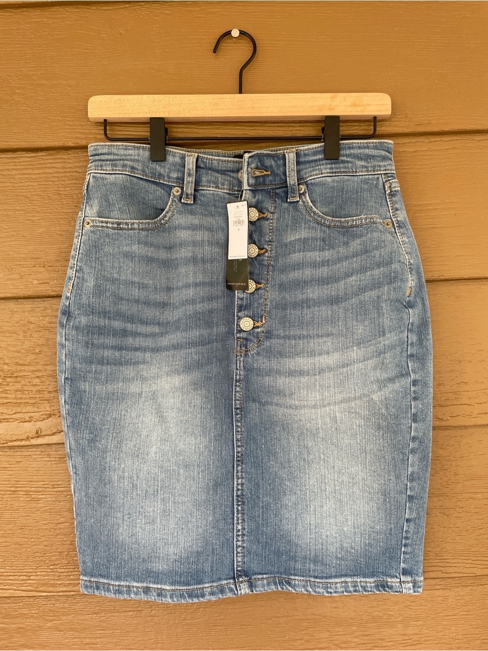 Banana Republic NWT Light Blue High-Rise Denim Pencil Skirt -Sz 2
